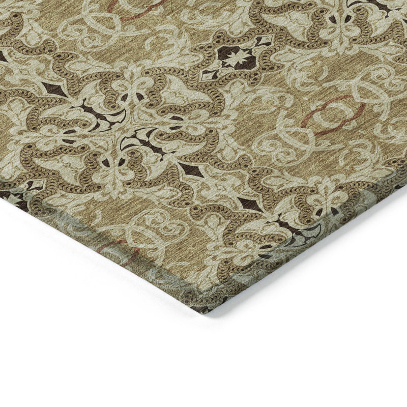 Lummus Washable Damask Indoor / Outdoor Rug, Rectangle 1'8" x 2'6"