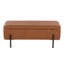 Banc de rangement contemporain en similicuir noir et acier par Lumisource
