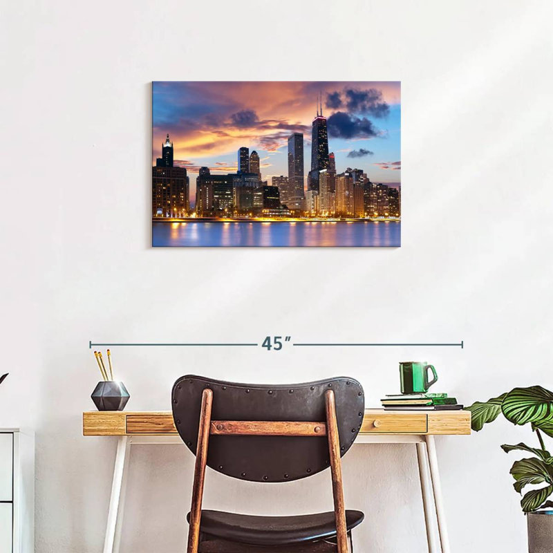 Horizon urbain de Hannes, Chicago, H 20 po x l 30 po