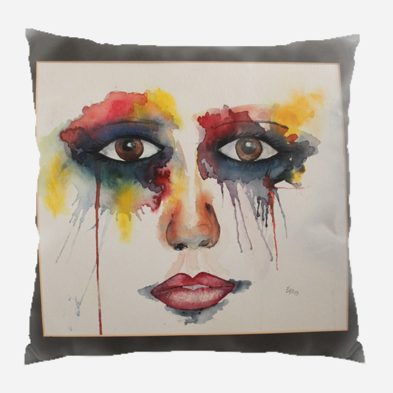 Outdoor Reversible Throw Pillow, Microsuede, Indoor
