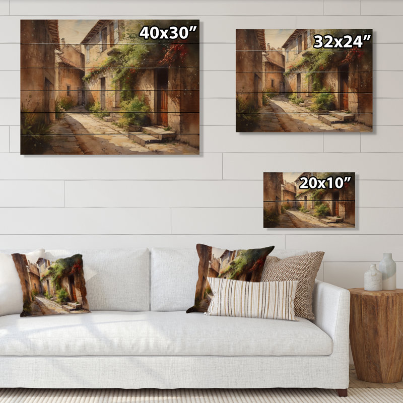 Village méditerranéen, rue VIII sur bois, H 10 po x l 20 po x P 0,78 po