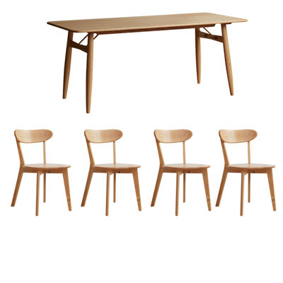 Solid wood oak stable dining table sets.