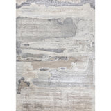 Hand Knotted Abstract Area Rug in Light Gray/Rust/Ivory