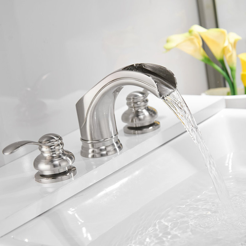 2-handle Bathroom Faucet with Drain Assembly, Brushed Nickel