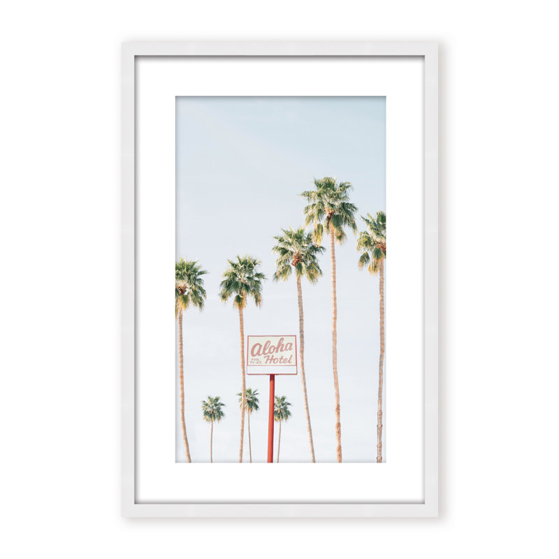 Coastal Retreat Aloha Hotel by  - Picture Frame Photograph on Paper, 24" H x 16" W x 2.375" D, Framed Canvas, Gold
