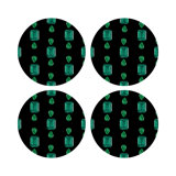 Gem Emeralds Vegan Leather Round Pebble Placemat