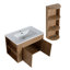 Meuble-lavabo mural 30 po avec lavabo et support de rangement, portes à fermeture douce, armoire combinée