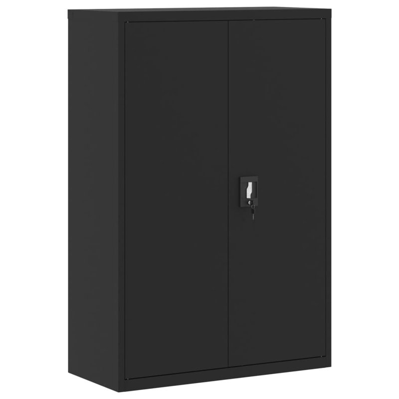 Classeur avec 2 portes en acier, Noir