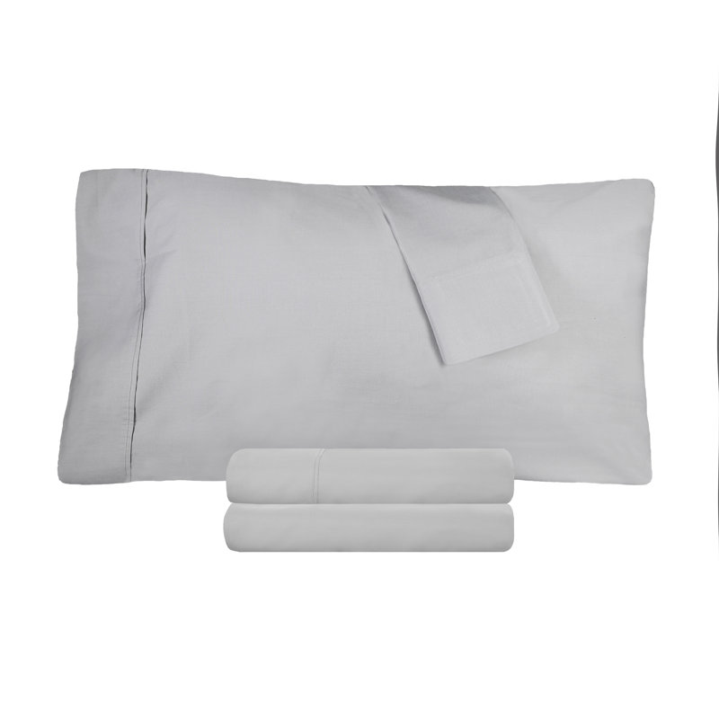 Ensemble de draps en coton percale à densité de tissage 300 fils Percale, Ensemble de draps pour lit simple + 1 drap-housse 