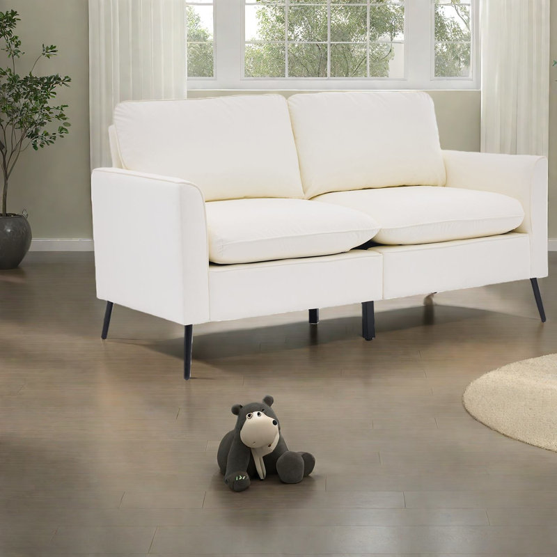 Comfortable Leather Sofas, Compact Modern Loveseat For Living Room Home