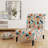 Multicolor Abstract Neutrality Wave - Upholstered Contemporary Slipper Chair, Modern Abstract Accent Chair