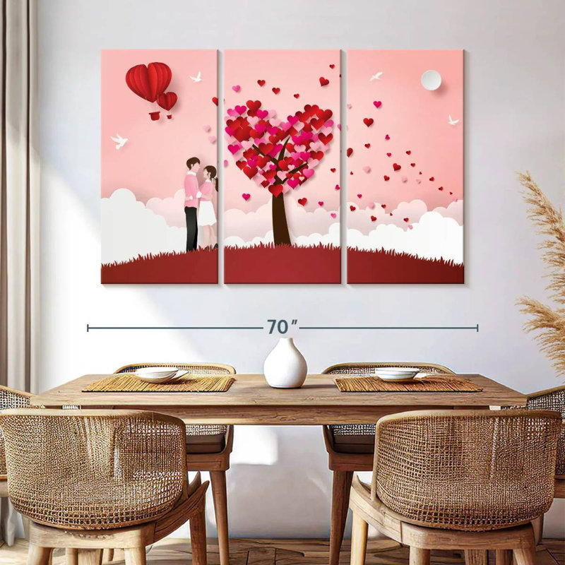 Hardie, couple de cœurs romantiques, H 14 po x l 23 po