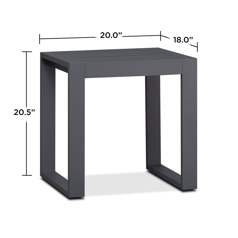 BALTIC 20" Metal Outdoor Side Table (Set of 2) by Real Flame, Gray