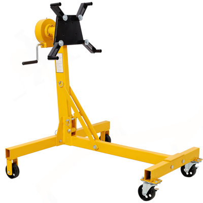 1000Lbs Folding Engine Stand,Geared Rotating Head,360 Degree Adjustable Mounting Head,Yellow Colour