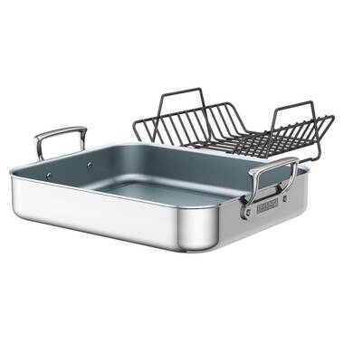 Viking 3 Ply Stainless Steel Roasting Pan with Rack and Thermometer Set