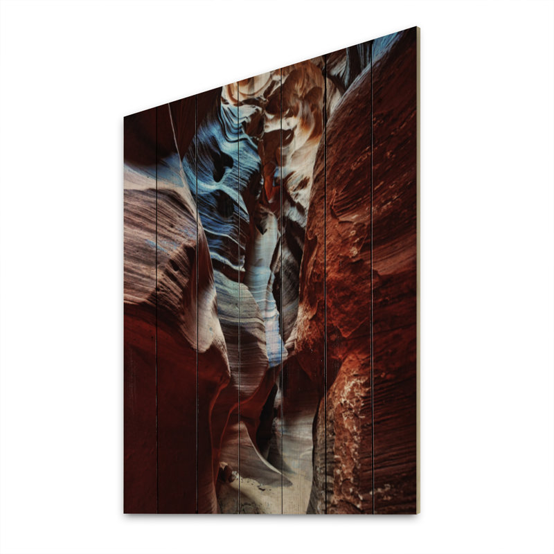 Roches de grès dans le bas Roches de grès dans le bas - Peinture sur, H 32 po x l 16 po x P 1 po