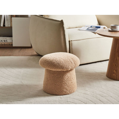 EUFAULA 45 cm W Boucle Round Pouffe