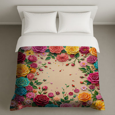 Colorful Paper Flowers Duvet Covers