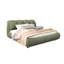 Lit très grand avec revêtement, bois massif, sans sommier pour un sommeil relaxant, rembourrage confortable, détente en pin et nuit sonore