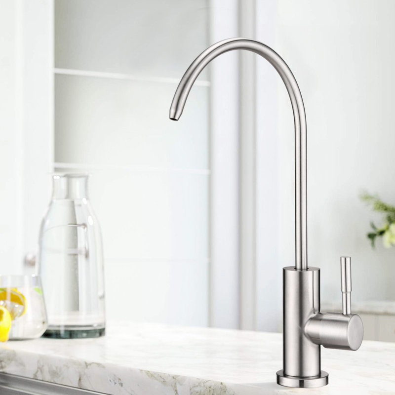 Robinet d'eau potable - sans éclaboussure, rotation à 360 °, sortie lisse, joint d'étanchéité de cuisine en acier inoxydable d'aspect moderne, rotatif,