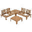 Ensemble de mobilier de jardin 5 places en bois d'acacia avec coussins-480404396