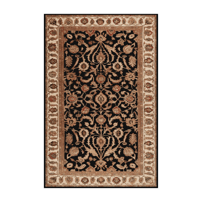 Machine Washable Persian Brown Area Rug, Rectangle 2' x 3'