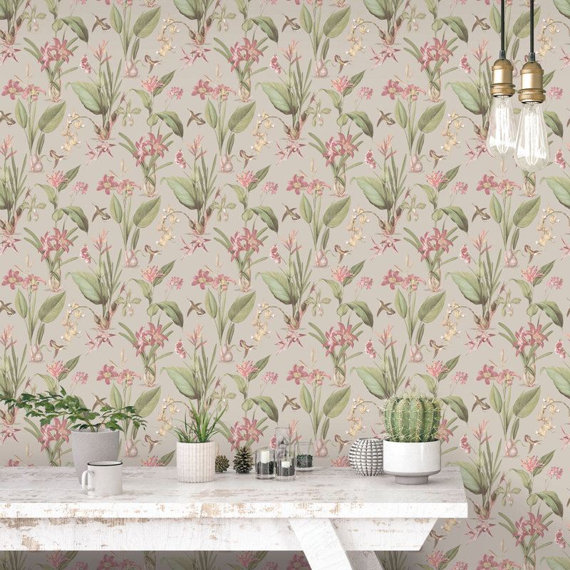 Batchelor 10m x 53cm Matte Wallpaper Roll, Taupe/Bright