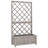 Simi Outdoor Garden Planter, Built In Trellis, 53 Inch Grey Solid Wood