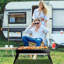 Barbecue au charbon pliable, barbecue en acier inoxydable de table - Installation facile portable pour le camping, le pique-nique, la cour, la fête en plein air