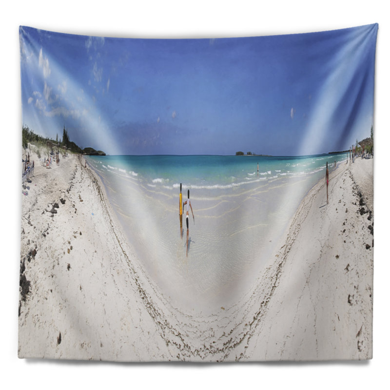 Tapisserie paysage marin avec plage tropicale Cayo Coco, H 32 po x l 39 po