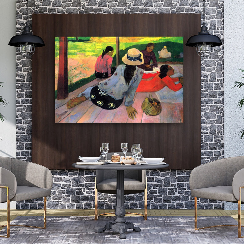 «The Siesta», impression d'art classique paysage abstrait coloré, H 40 po x l 60 po