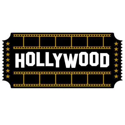 Décalcomanie murale salle de cinéma hollywood ticket
