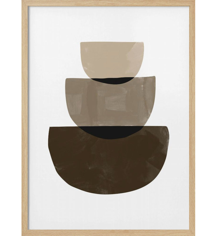 "Sapes of Abstract", art mural texturé encadré, Beige, H 40 po x l 30 po