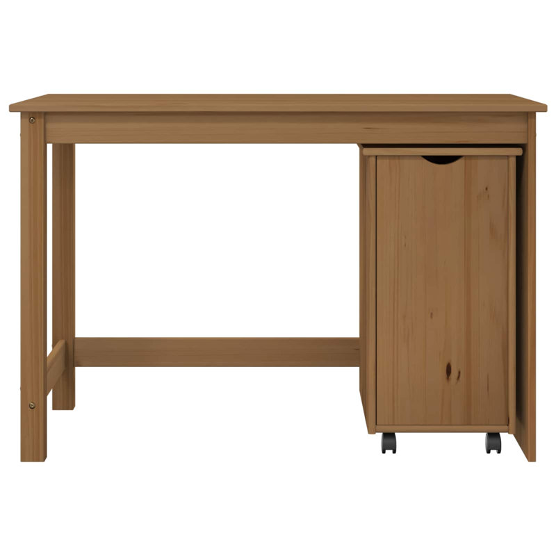 Solid Wood Writing Desk, Honey Brown