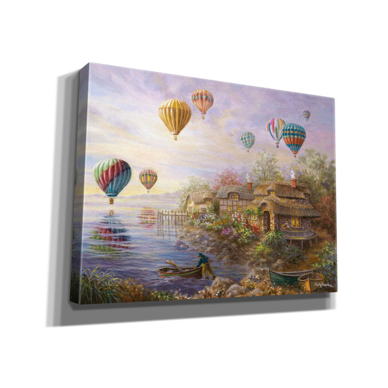  «Air Ballons Over Cottageville» par Nicky Boehme, art mural sur toile, 16 po x 12 po, H 12 po x l 16 po