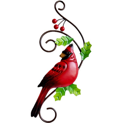 12" Iron Cardinal Plaque, Set of 2