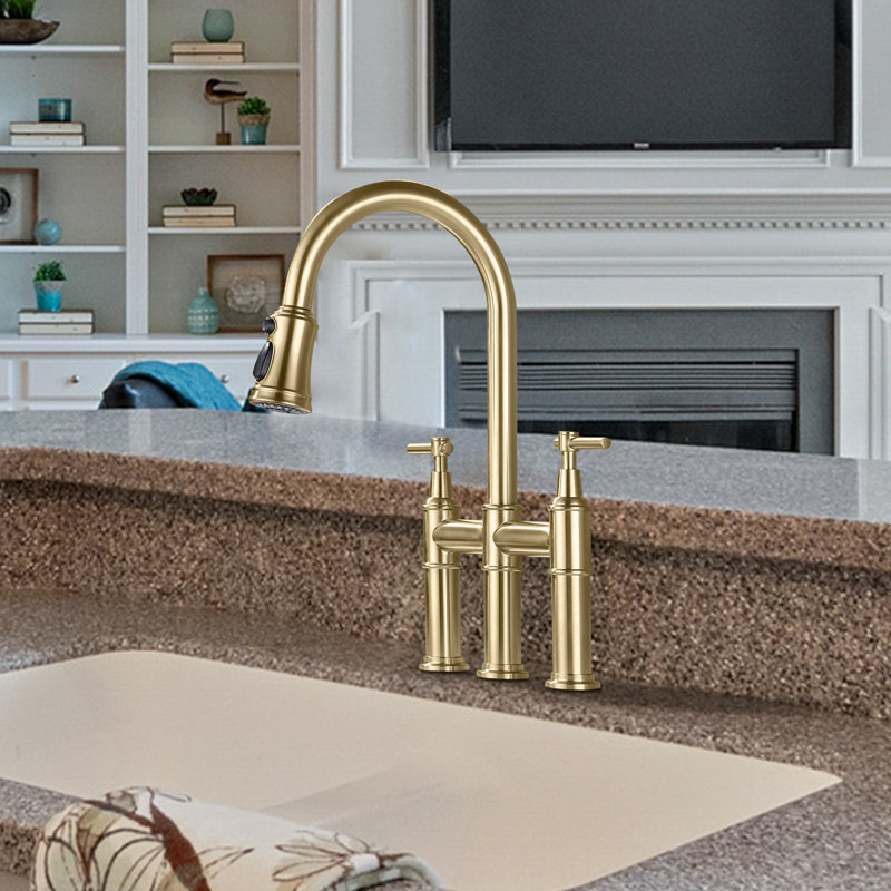 Robinet de cuisine Bridge avec douchette extractible