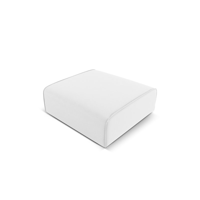 Calme Jardin Upholstered Outdoor Ottoman, Light Grey