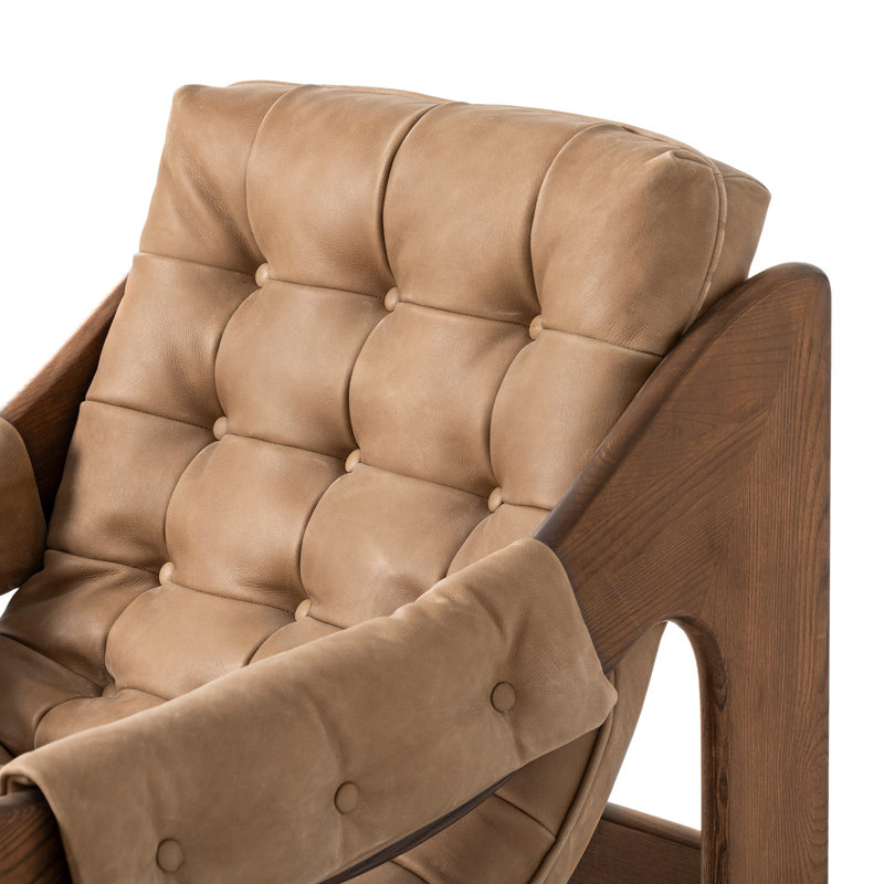 Kensington Armchair, Palermo Drift Genuine Leather, Terra Brown Ash