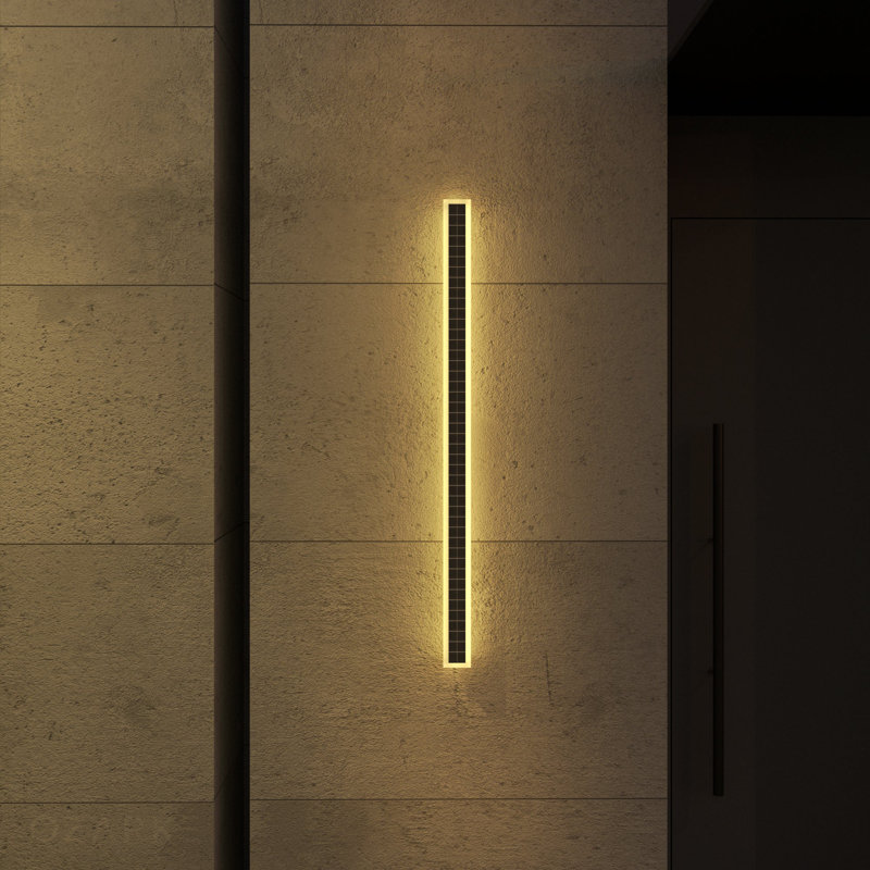 Immense Built-in Solar Outdoor Light, 40" H x 3" W x 3" D