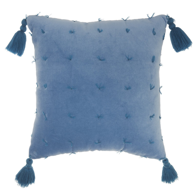 Housse de coussin carrée/insert, Bleu