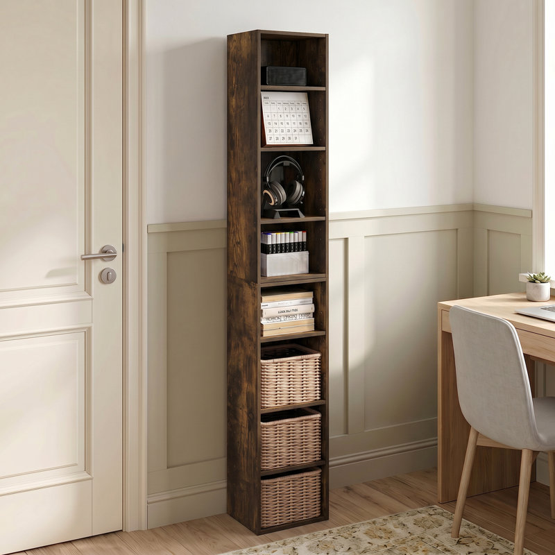 Tekeyah 30cm W Etagere Bookcase, (8 Shelves ) 180.1cm. H x 30cm. W x 23.6cm. D