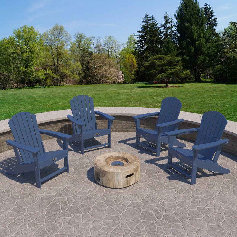 Chaise Adirondack pliante en PEHD pour l'extérieur, Bleu