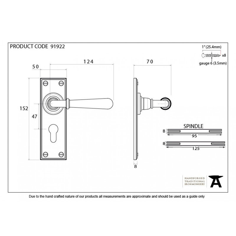 Newbury Lock Door Handle Kit, Polished Bronze