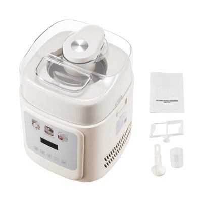 Upright Automatic Ice Cream Maker with Built-in Compressor, 1 Quart Capacity, 4 Modes for Gelato, Sorbet, and Frozen Yogurt, White