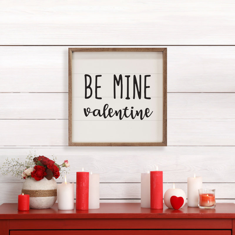 Valentine Be Mine - blanc, H 16 po x l 16 po