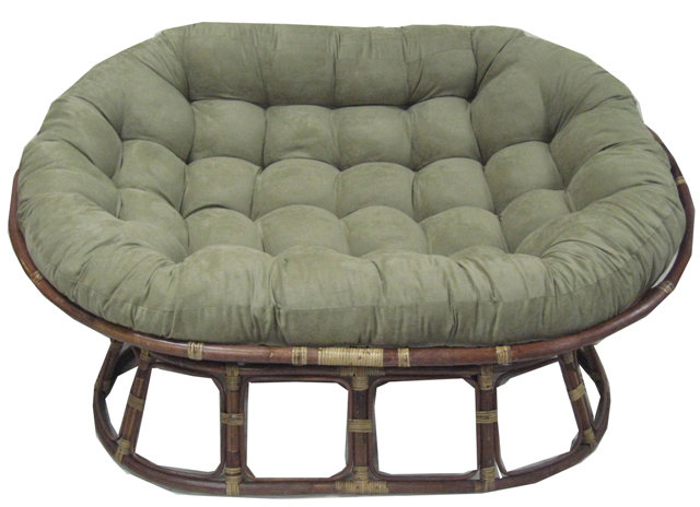Coussin de causeuse Papasan de qualité supérieure pour l'intérieur, Sauge, L 65 po x P 48 po