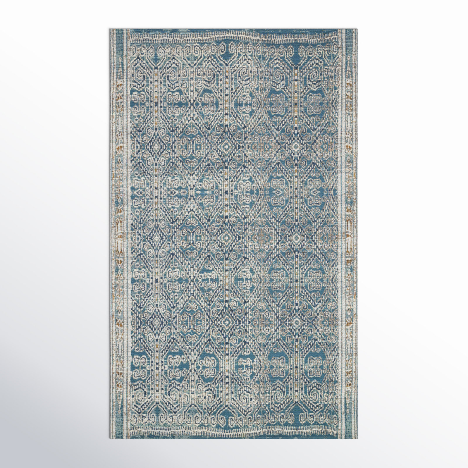 Davana Ocean Geometric Outdoor Rug, Rectangle 2'5" x 4'