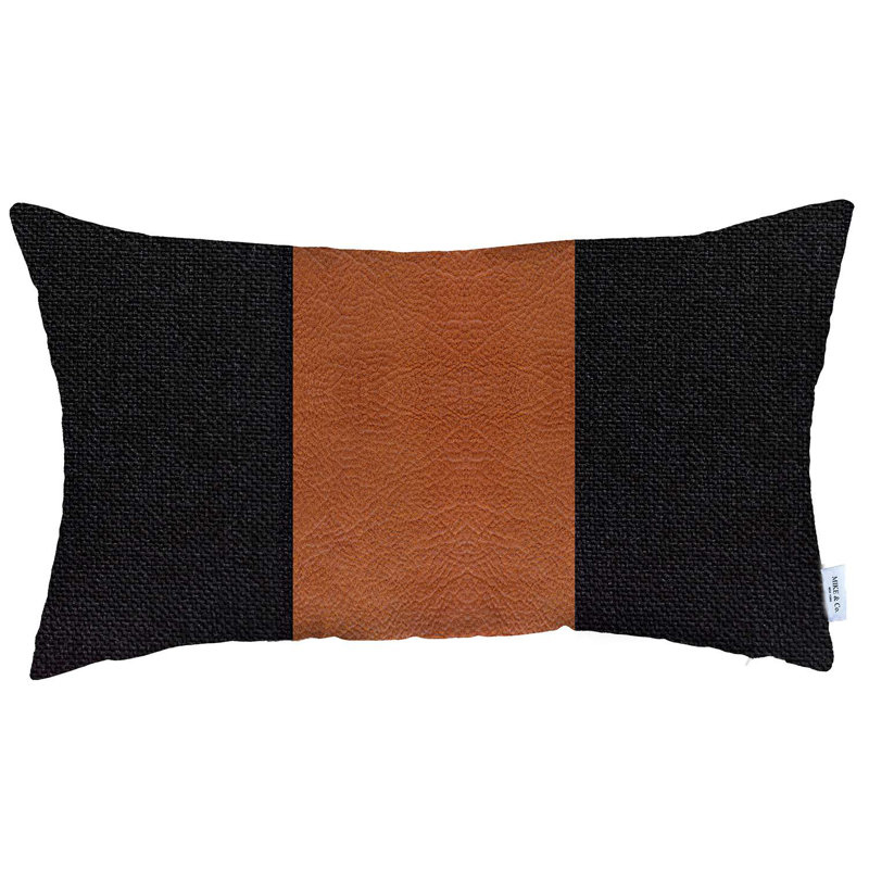 Boho-Chic Striped Throw Pillow, Pillow Cover Only - No Insert, Black/Brown
