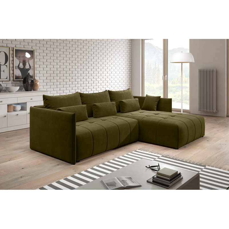 Gidget 5 Seater Sofa Bed, Brownish Green